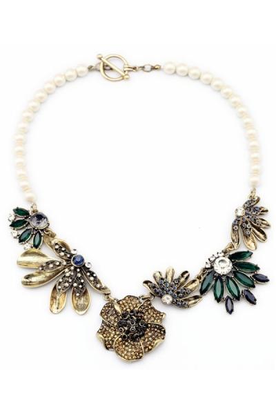 Oasap Antique Asymmetric Bib Necklace