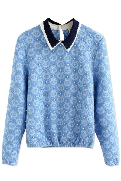 Oasap Essential Textured Long-sleeve Sweatshirt