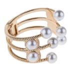 Oasap Pearls Decoration Elegant Opening Bracelet