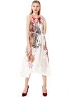 Oasap Round Neck Sleeveless Floral Printed Day Dress
