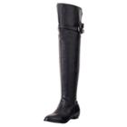 Oasap Round Toe Low Heels Buckle Strap Over-the-knee Boots