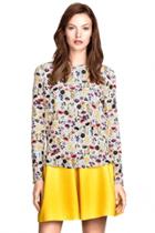 Oasap Dainty Colorful Graphic High-low Blouse