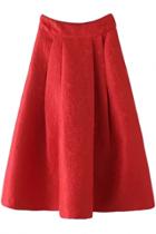 Oasap Chic Crochet Pleated A-line Skirt