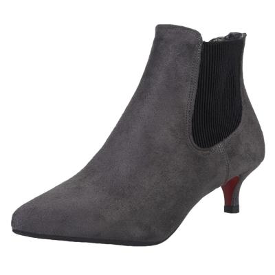 Oasap Pointed Toe Low Heels Ankle Boots