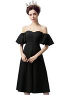 Oasap Elegant Little Black Off Shoulder Ruffled Cocktail Dress