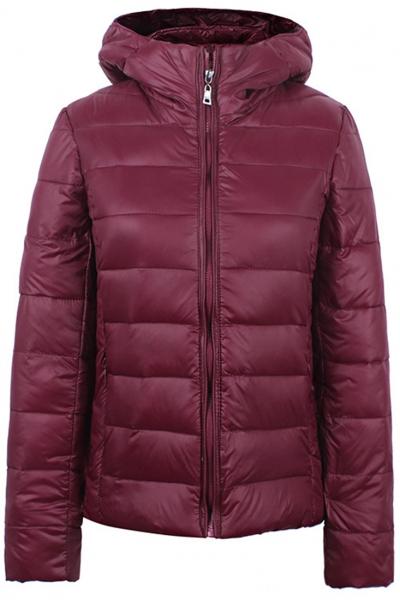 Oasap Women's Fashion Solid Hooded Long Sleeve Cotton-padded Jacket