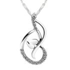 Oasap Fashion Zicron Heart White Gold Plated Necklace Pendant