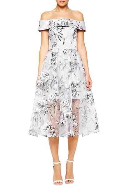 Oasap Women's Slash Neck Off The Shoulder Short Sleeve Cocktail Dress