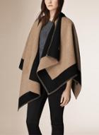 Oasap Fashion Irregular Color Block Cape Coat