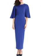 Oasap Women's Flare Sleeve Empire Waist Evening Gown Maxi Dress