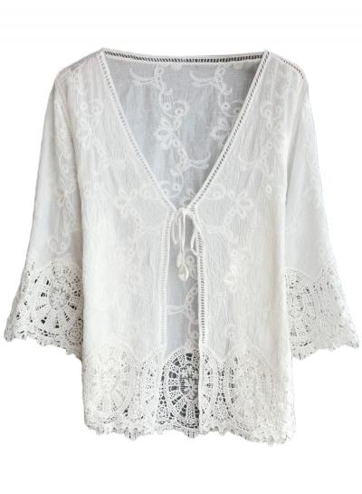 Oasap Women's Fashion Summer Crochet Lace Hollow Out Cardigan