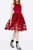 Oasap Vintage Floral Lace Paneled Sleeveless Slim Fit Dress