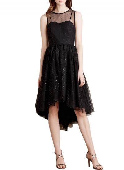 Oasap Women's Black Sleeveless High Low Cocktail Party Mesh Dress