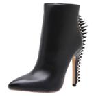 Oasap Pointed Toe Solid Color High Heel Boots