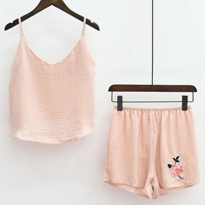 Oasap Casual Spaghetti Strap 2 Piece Shorts Set