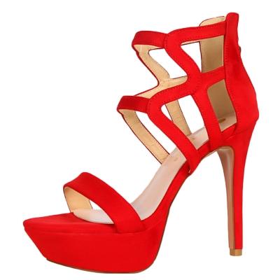 Oasap Vintage Hollow Out Stiletto Gladiator Sandals