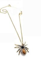 Oasap Exquisite Gem Detailed Spider Necklace