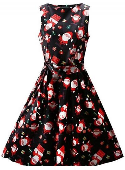 Oasap Sleeveless Christmas A-line Cocktail Dress