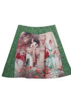 Oasap Vintage Palace Print Lace Skirt
