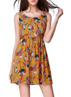 Oasap Women's Casual Sleeveless Floral Print Mini Tank Dress