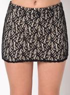 Oasap Fashion Floral Lace Trim Bodycon Mini Skirt