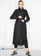 Oasap Women's Back Slit Belted Wrap Coat