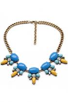 Oasap Color Blocked Faux Stone Necklace