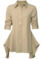 Oasap Women's Casual Long Sleeve Asymmetrical Button Down Shirt