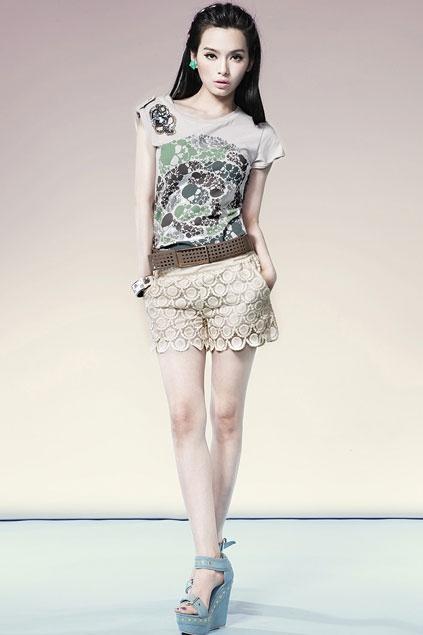 Oasap Dot Pattern Drawstring Lace Shorts