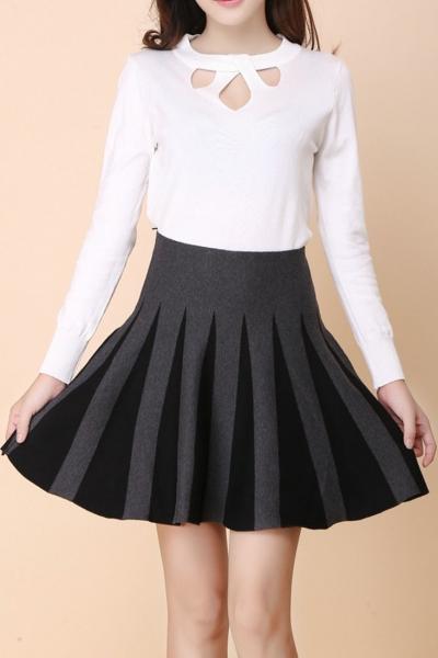 Oasap Floral Pattern High Waist A-line Skirt