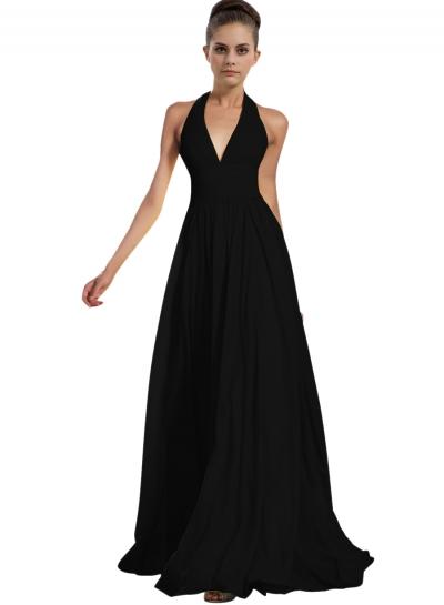 Oasap Women's Elegant Deep V Halter Prom Dress