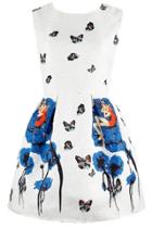 Oasap Fashion Butterfly Print A-line Dress