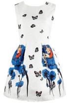 Oasap Fashion Butterfly Print A-line Dress