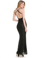 Oasap V Neck Front High Slit Lace Evening Dress