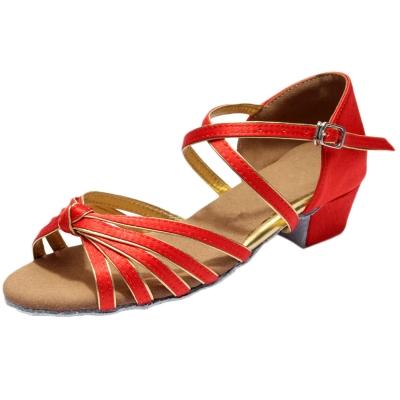 Oasap Peep Toe Cross Strap Chunky Heels Latin Dance Sandals