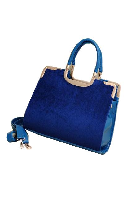 Oasap Metal Framed Faux Fur Handbag