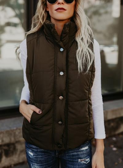 Oasap Fashion Sleeveless Single Breasted Solid Vest
