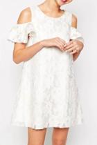 Oasap Sweet Cutout Sleeve Lace Mini Dress