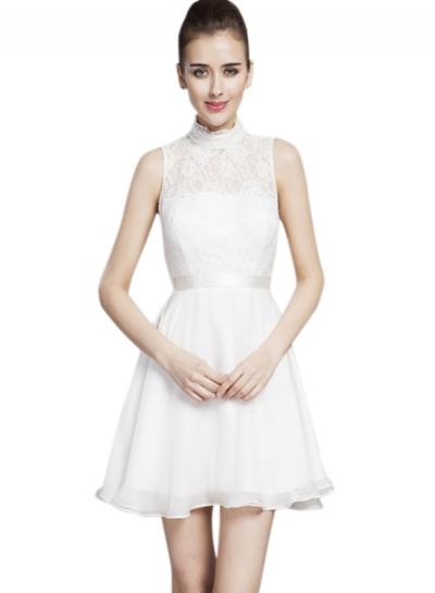Oasap Women's Lace Paneled Sleeveless Keyhole Back A-line Dress