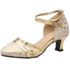 Oasap Genuine Leather Medium Heels Latin Dance Shoes
