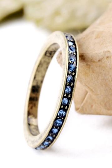 Oasap Vintage Plated Rhinestone Ring Jewelery Decoration