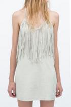 Oasap Chic Faux Suede Fringe Cami Dress