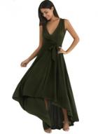 Oasap V Neck Sleeveless High Low Maxi Evening Dress