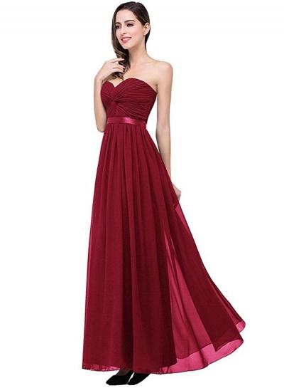 Oasap Sweetheart Strapless Evening Chiffon Dress