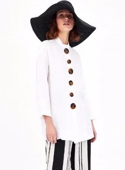 Oasap Fashion Long Sleeve Button Detail Shirt