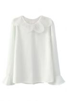 Oasap Lovable Flower Petal Collar Chiffon Blouse