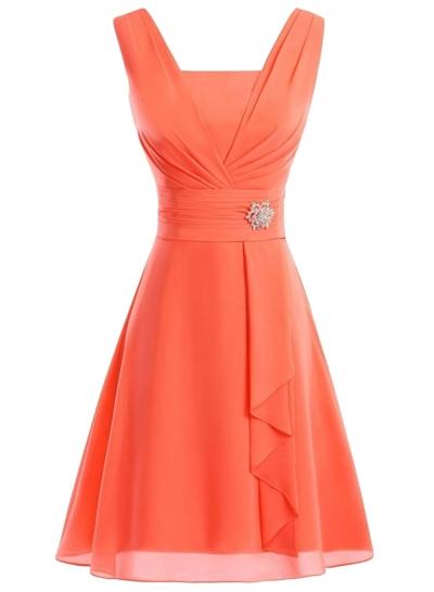 Oasap Women's Fancy Rhinestone Waist Ruffled Dress