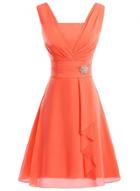 Oasap Women's Fancy Rhinestone Waist Ruffled Dress