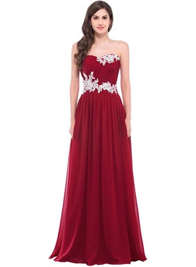 Oasap Strapless Evening Prom Dress With Appliques