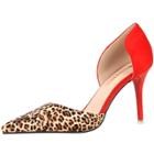 Oasap Pointed Toe Leopard Slip-on Stiletto Sandals